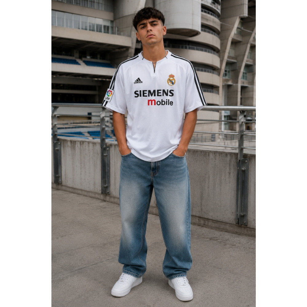 Adidas Real Madrid 2003-2004 Ronaldo #9 Soccer Jersey Men XL White Rare Fan Wear - Picture 2 of 11